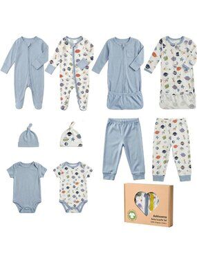 Organic Cotton Unisex Baby Layette Set - Perfect for Baby Registry & Gift